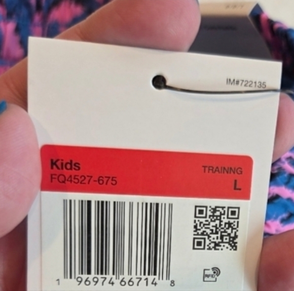 Nike One Kids' Training Shorts - Pink & Blue Animal Print - Size Large Dri-Fit - Picture 9 of 10